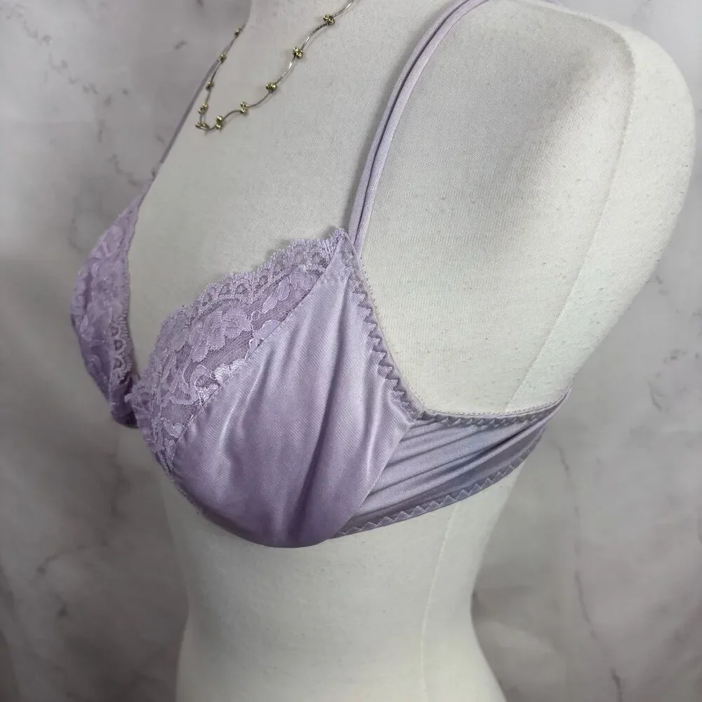Vintage 80s Underwire Lingerie Bra Colorful Floral Lace Sexy Shape Mate 36B Lot